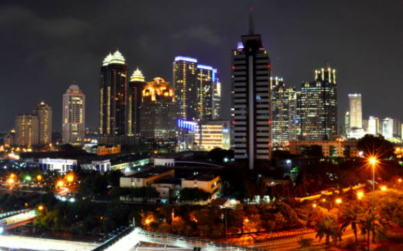 south Jakarta skyline at night